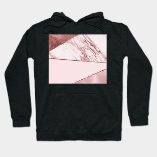 Spliced mixed pinks rose gold marble Hoodie